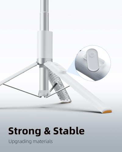 TODI 63" Extendable Selfie Stick for Video Recording with Wireless Remote and Phone Holder (White)
| TODI 63" All-in-1