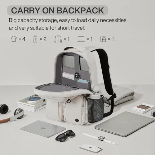 mixi Travel Lightweight Durable 17 Inch Laptop Backpack Men Woman, Water Resistant Outdoor Hiking, Multifunction Pockets
