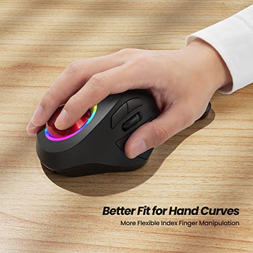 Nulea M505B Wireless Rechargeable Ergonomic RGB Rollerball Mouse for PC Laptop iPad Mac Windows Android
| Nulea M505B W